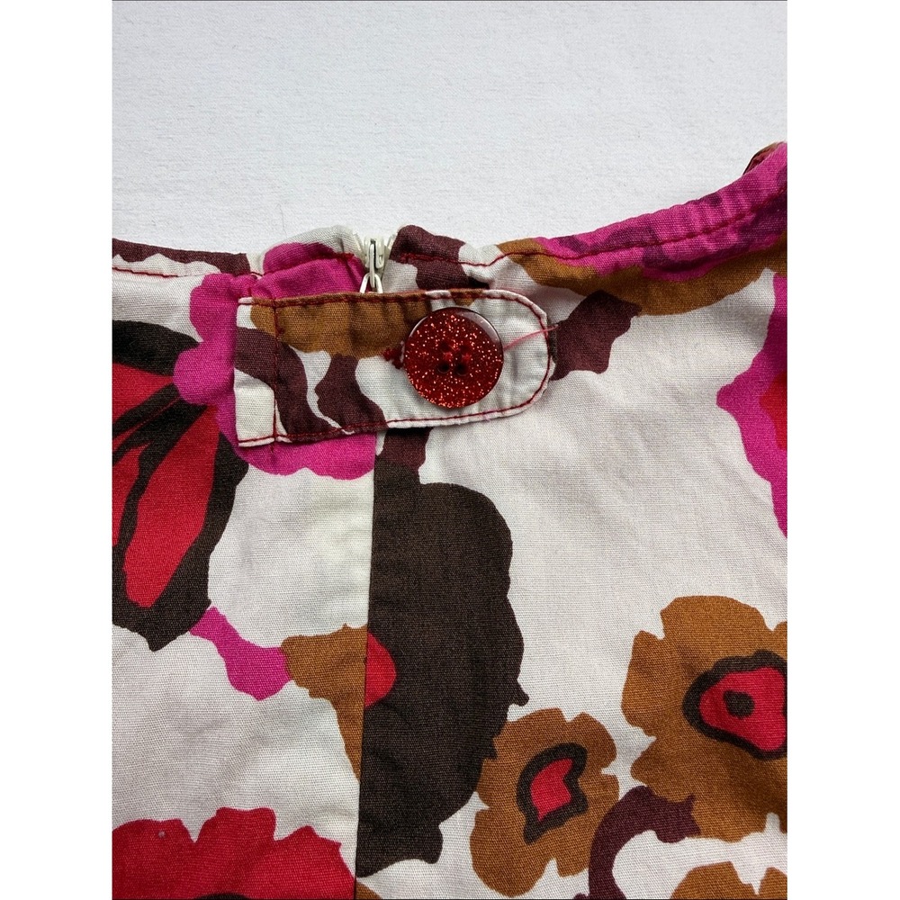 Pink Chicken Floral Dress Kids 8Y Multicolor Retro A-Line Boho Cotton - Picture 14 of 14